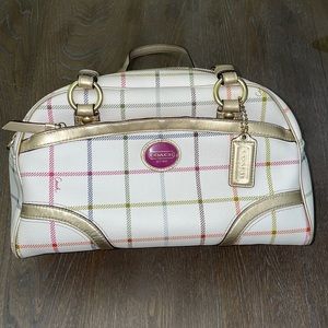Coach handbag white and multicolor